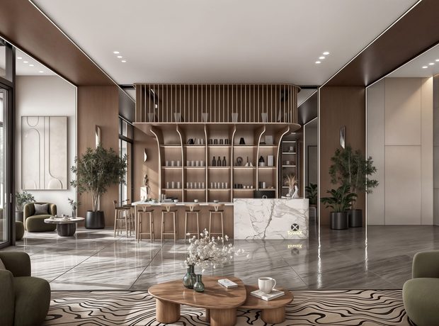 Two grand lobbies and a 24-hour concierge