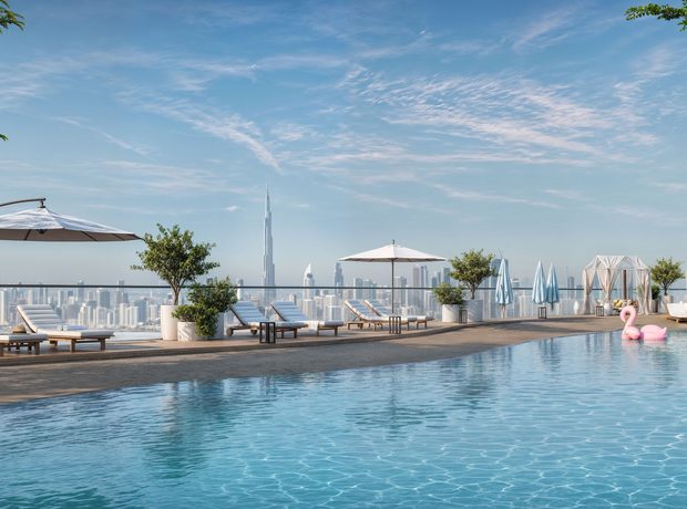Two rooftop pools, 30 m by 9 m each
