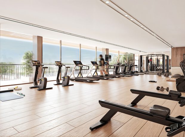 Two Technogym gyms, over 3,000 sq ft each